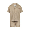 Jongens 2 pc set, loose fit, Shirt ss, Shorts van Koko Noko in de kleur Pebble in maat 128.