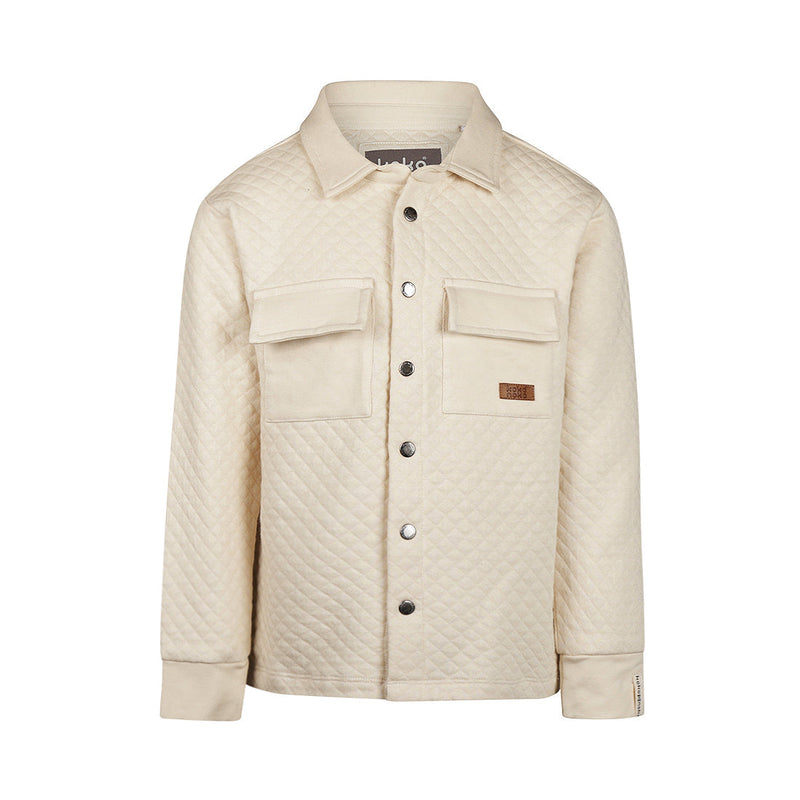 Jongens Shacket van Koko Noko in de kleur Off white in maat 128.
