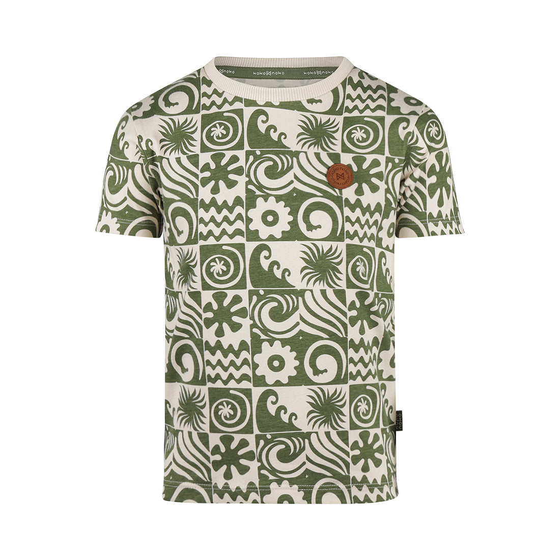 Jongens T-shirt van Koko Noko in de kleur Olive in maat 128.