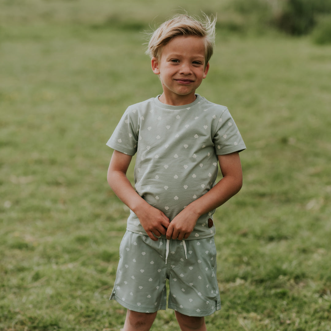 Jongens T-shirt van Koko Noko in de kleur Sage in maat 128.