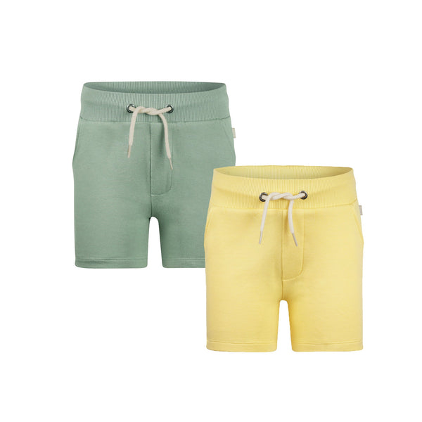 Jongens Jogging shorts, 2-pack van Koko Noko in de kleur Sage in maat 128.