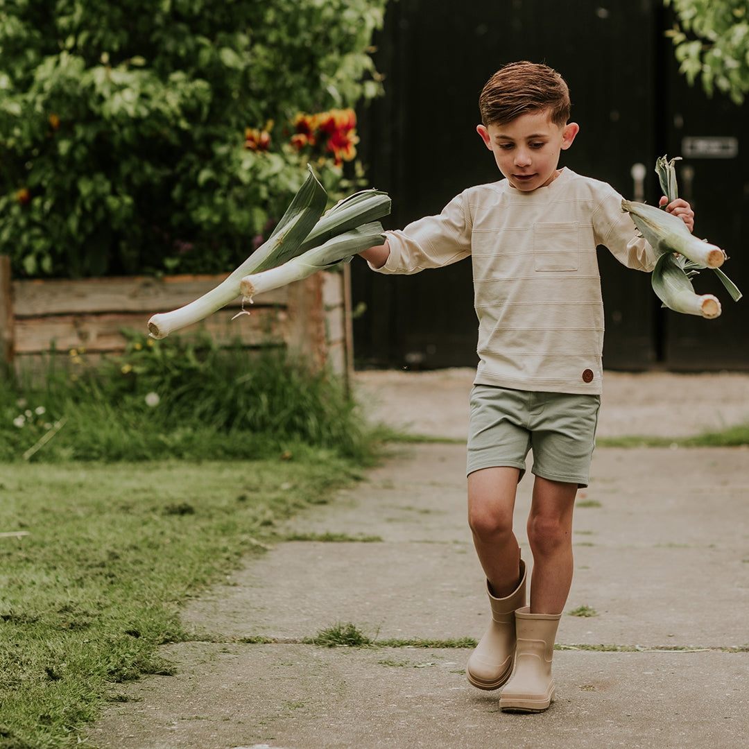 Jongens Jogging shorts, 2-pack van Koko Noko in de kleur Sage in maat 128.