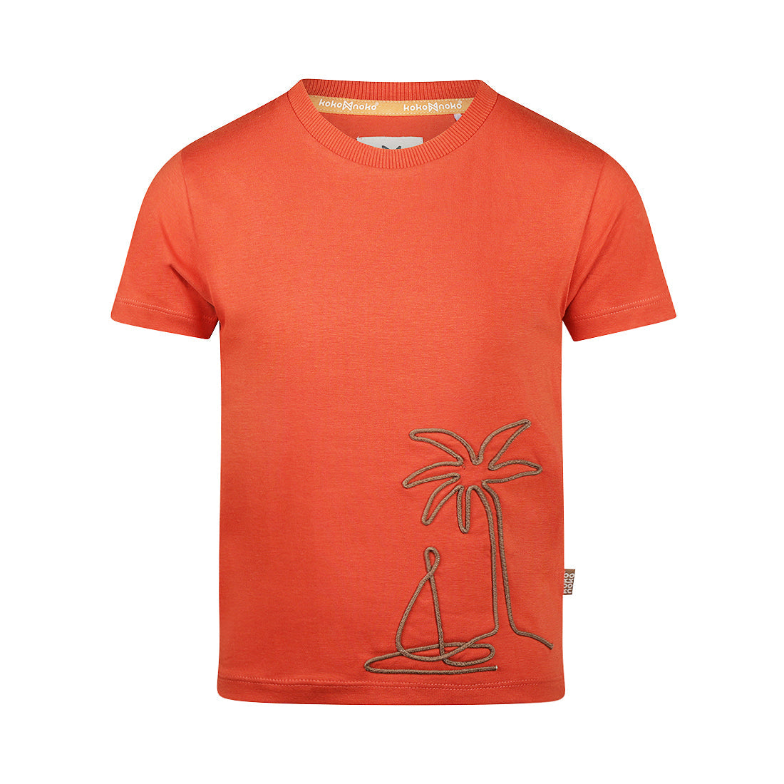 Jongens T-shirt van Koko Noko in de kleur Brique in maat 128.