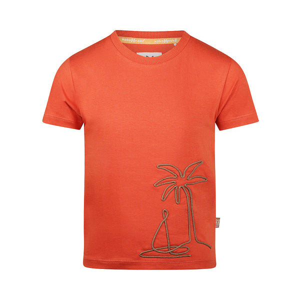 Jongens T-shirt van Koko Noko in de kleur Brique in maat 128.