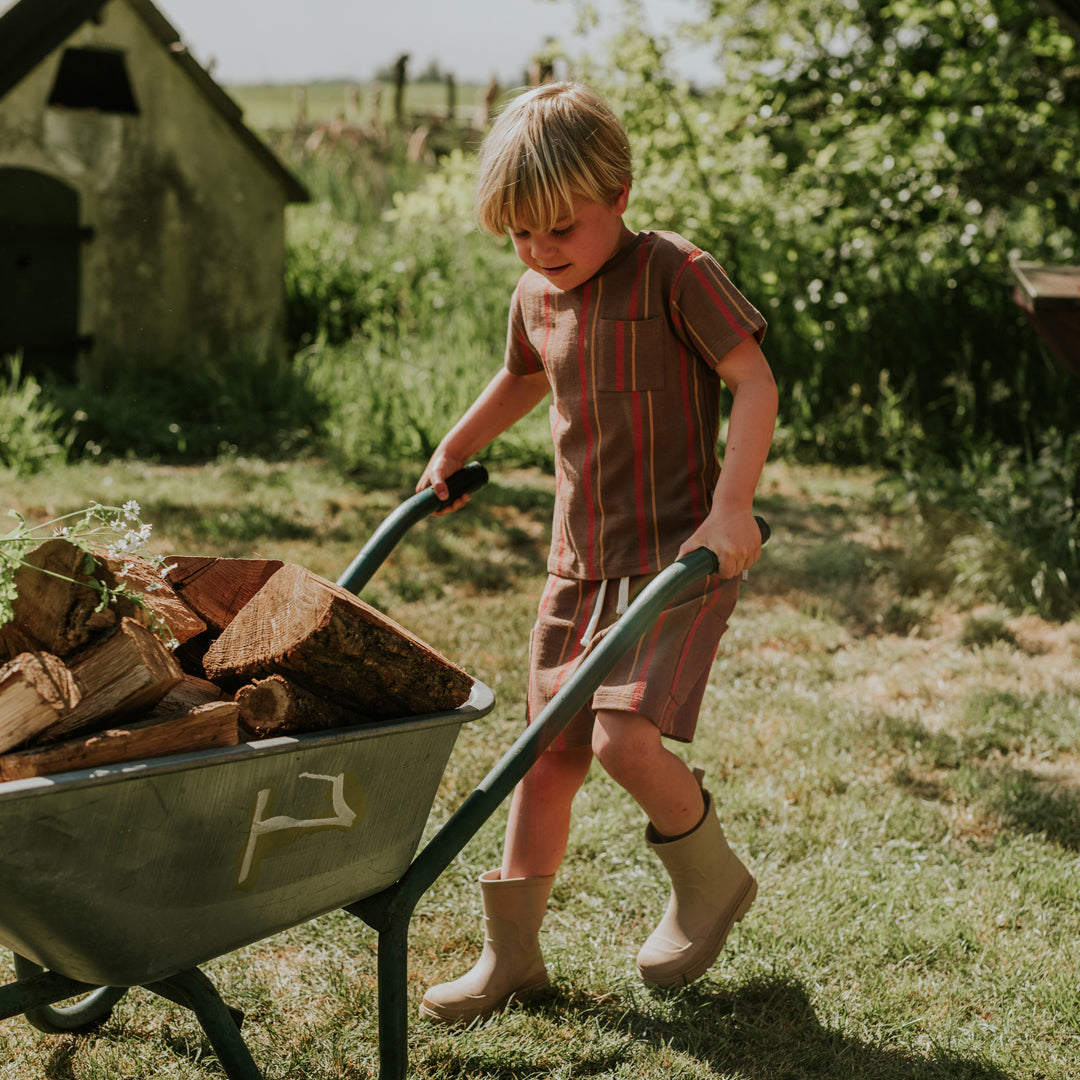 Jongens T-shirt van Koko Noko in de kleur Brown in maat 128.