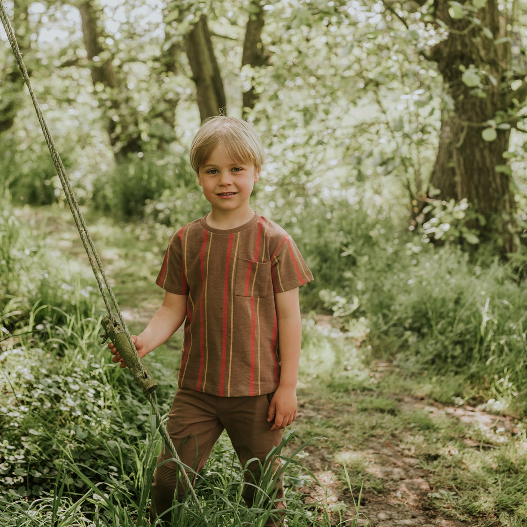 Jongens Jogging trousers van Koko Noko in de kleur Brown in maat 128.