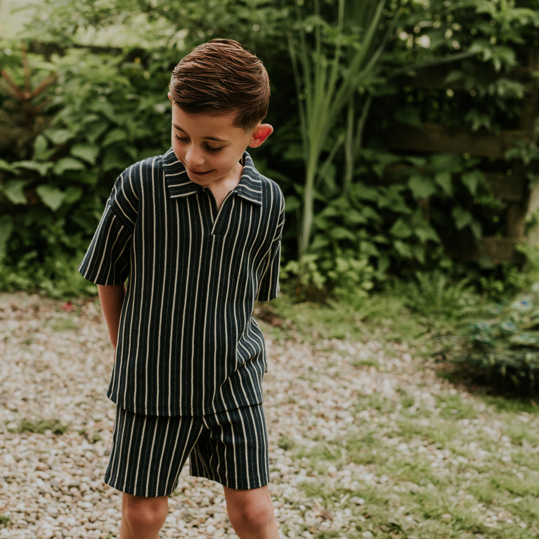 Jongens 2 pc set, loose fit, Shirt ss, Shorts van Koko Noko in de kleur Navy in maat 128.