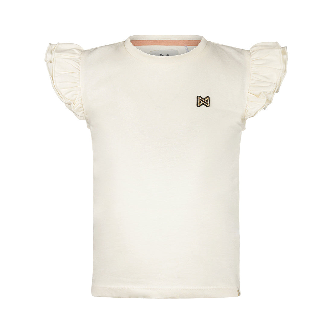 Meisjes T-shirt van Koko Noko in de kleur Off white in maat 128.