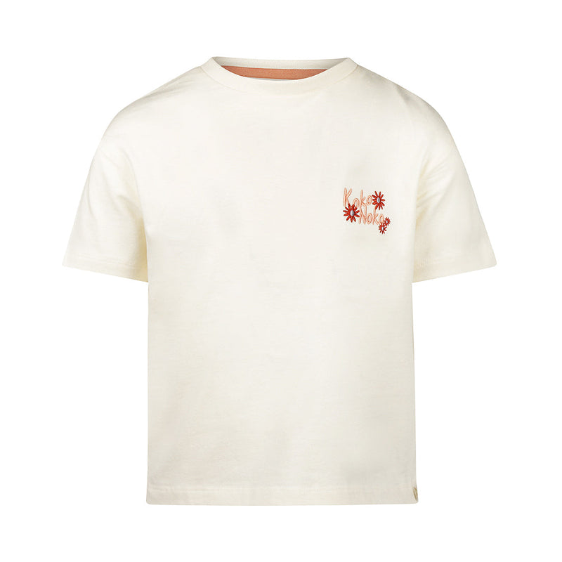 Meisjes T-shirt, loose fit van Koko Noko in de kleur Off white in maat 128.