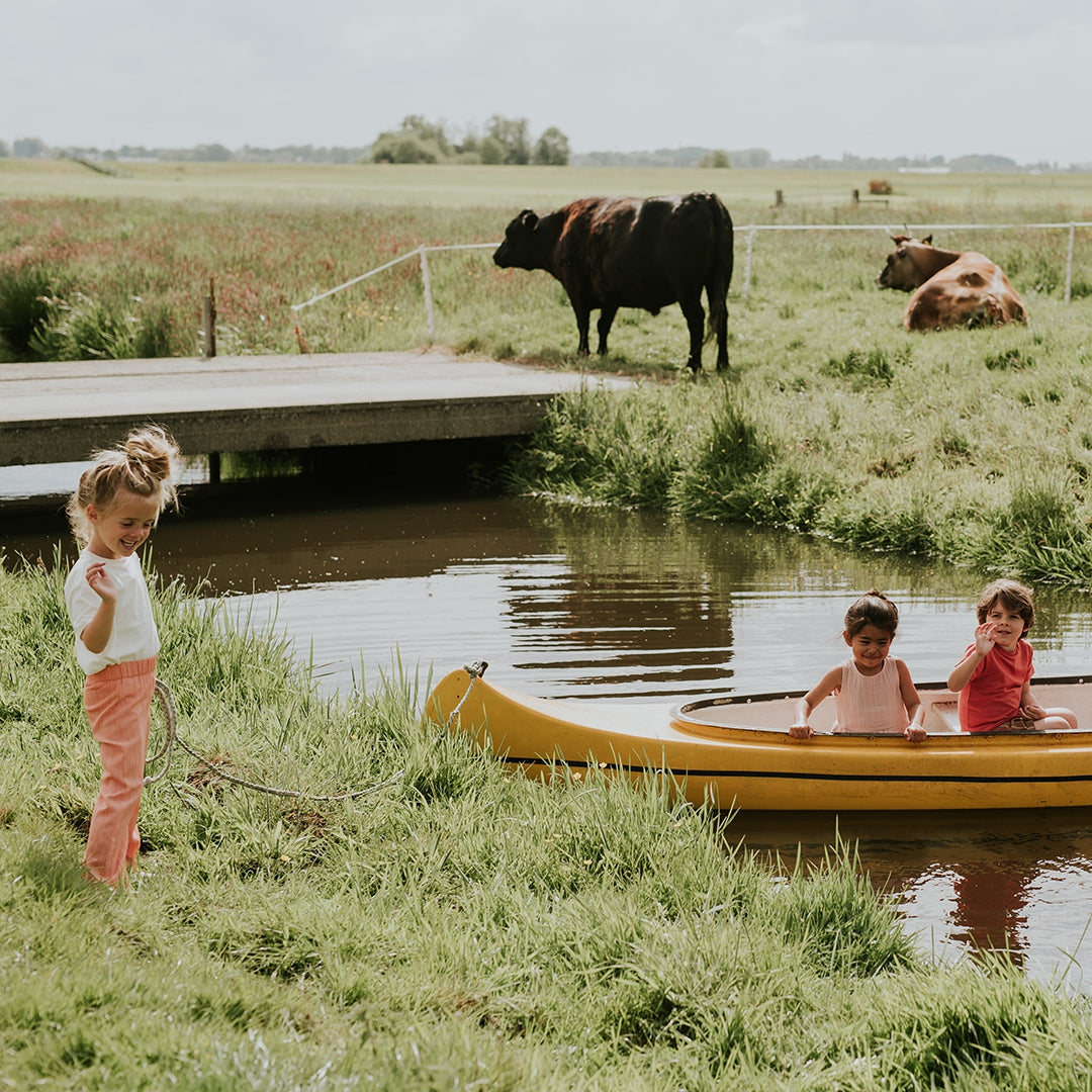 Meisjes Trousers, wide leg van Koko Noko in de kleur Blushed terra in maat 128.