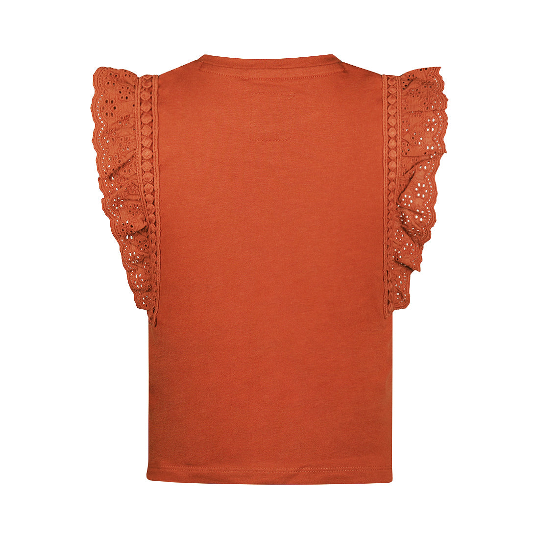 Meisjes T-shirt van Koko Noko in de kleur Brique in maat 128.