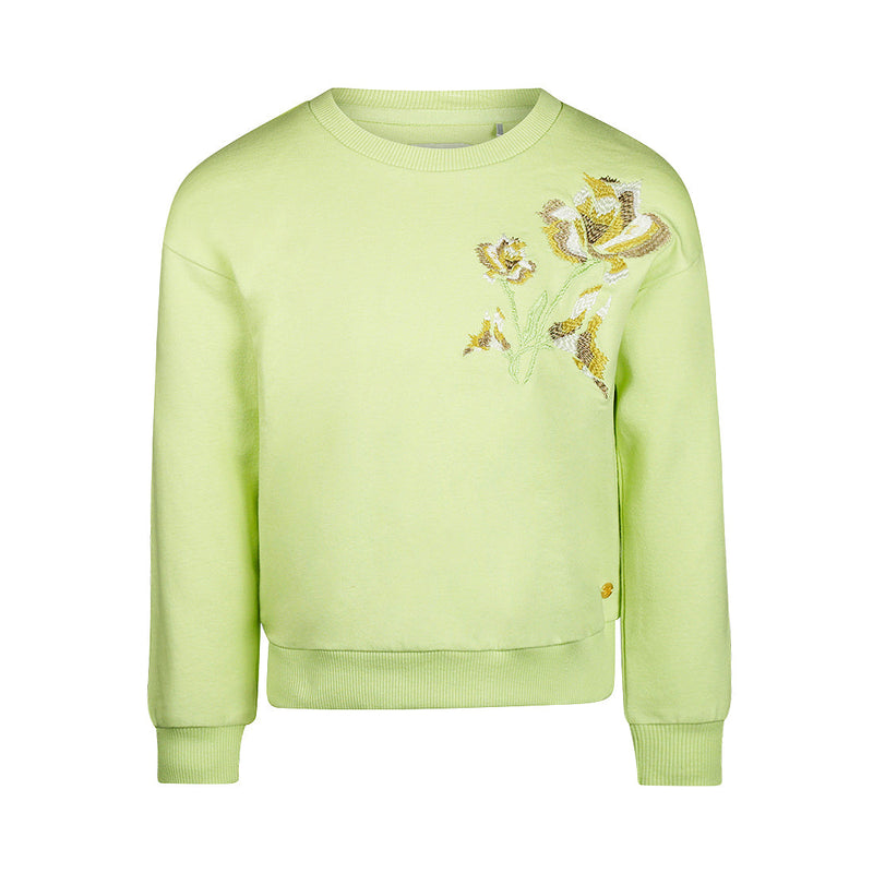 Meisjes Sweater van Koko Noko in de kleur Pistachio green in maat 128.