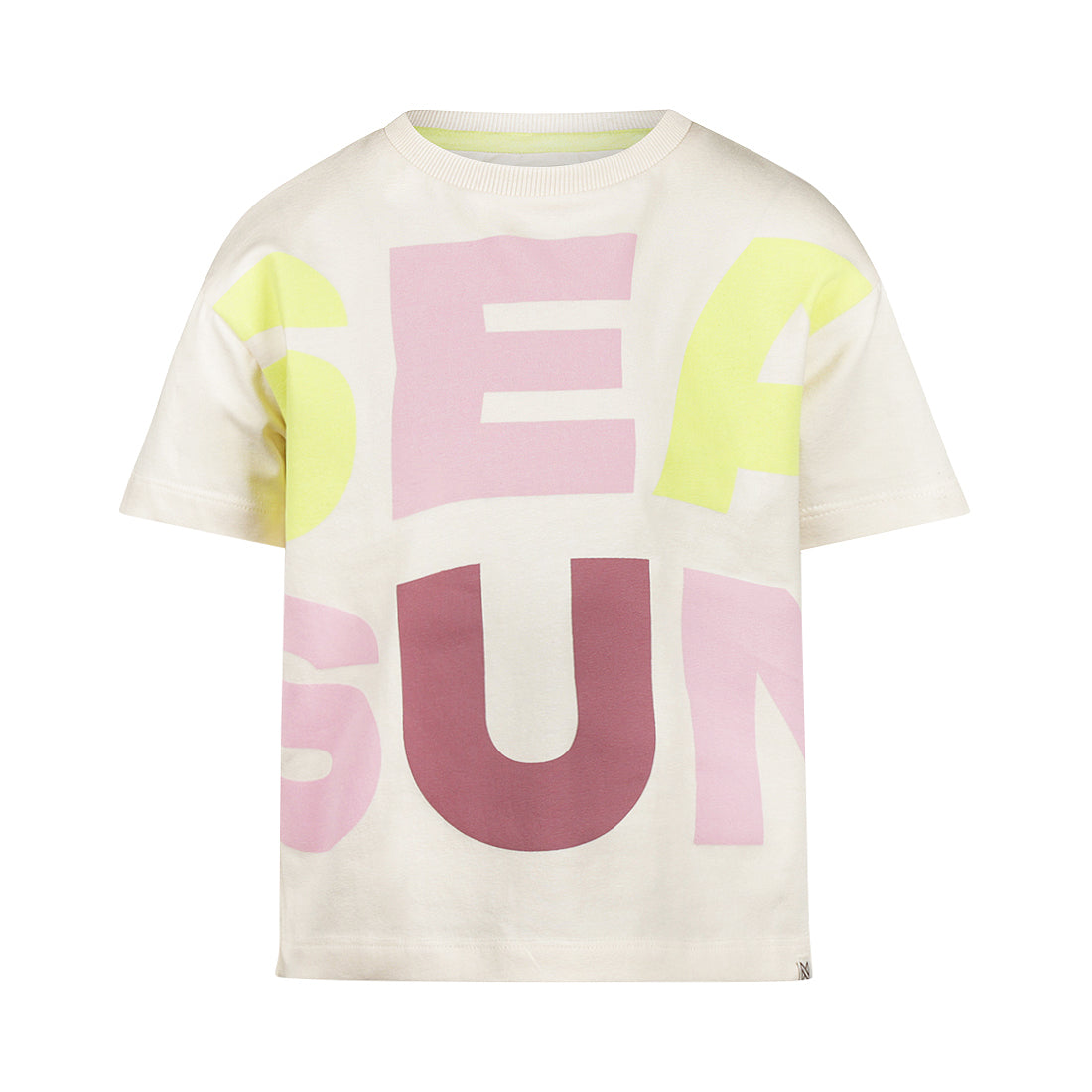 Meisjes T-shirt van Koko Noko in de kleur Off white in maat 128.