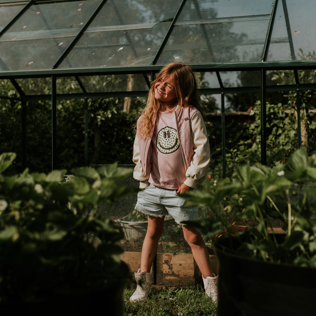 Meisjes Jacket van Koko Noko in de kleur Pink in maat 128.