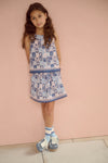 Meisjes Tessy Twistable Sleeveless top van NoNo in de kleur Ensign Blue in maat 134-140.