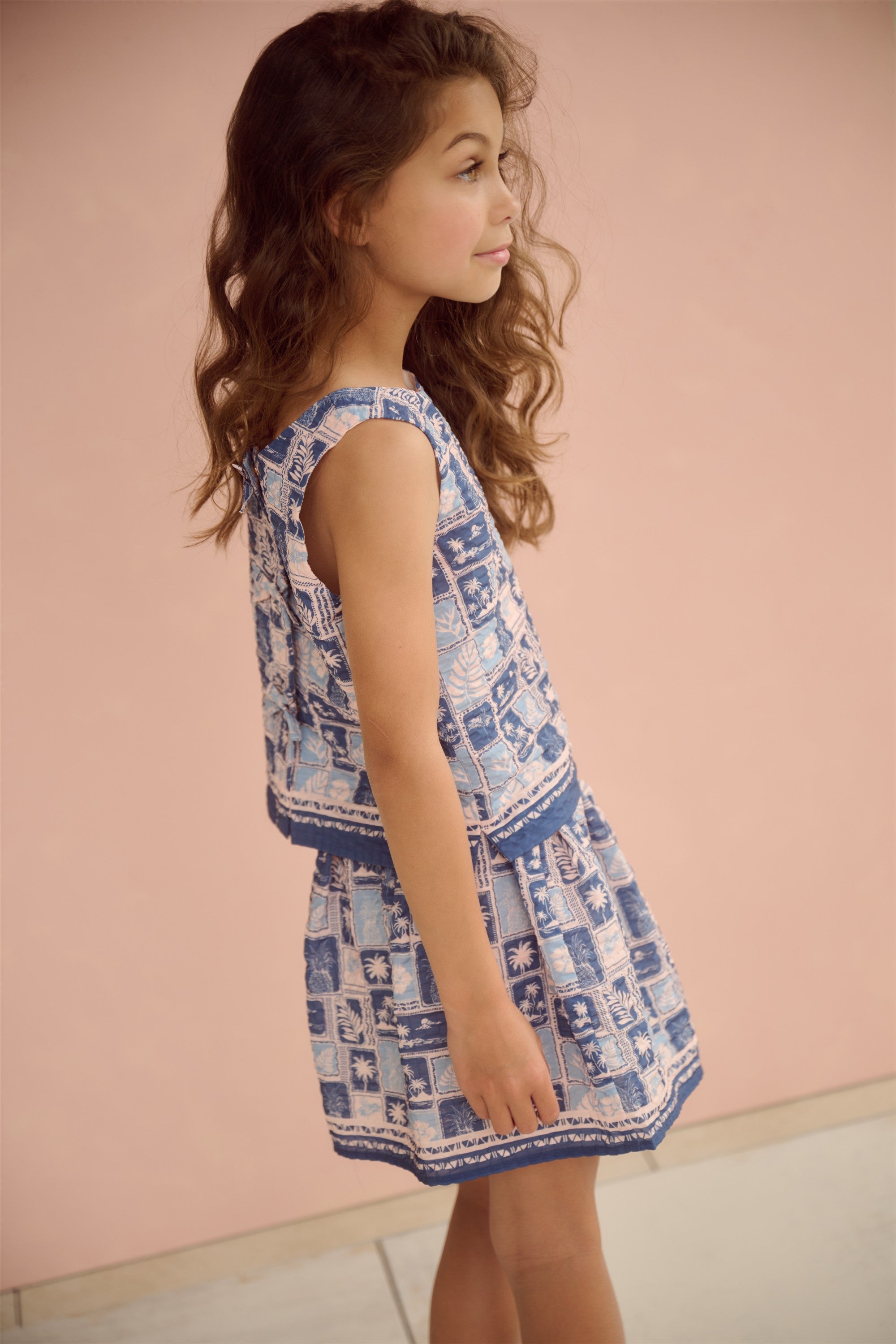Meisjes Tessy Twistable Sleeveless top van NoNo in de kleur Ensign Blue in maat 134-140.