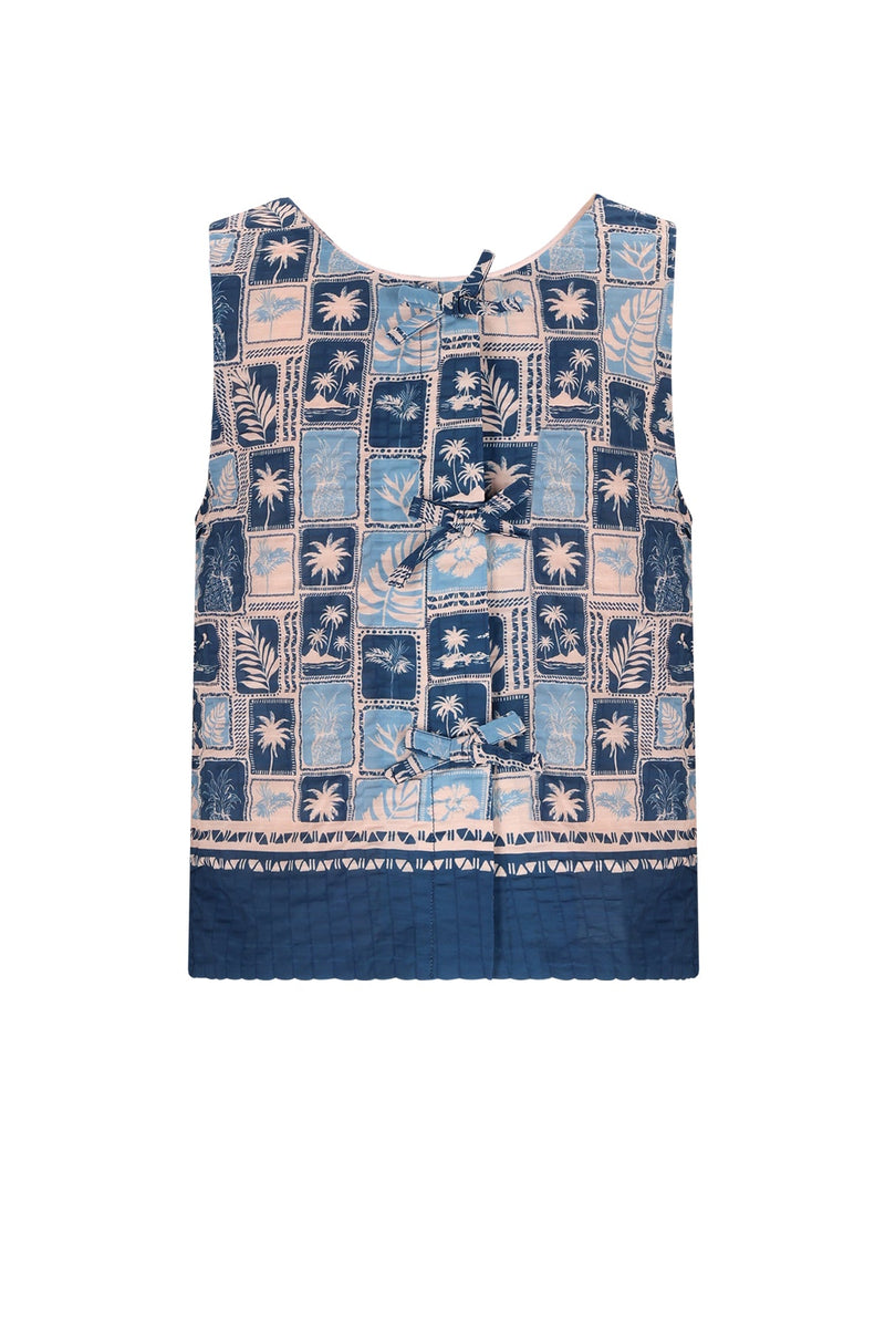 Meisjes Tessy Twistable Sleeveless top van NoNo in de kleur Ensign Blue in maat 134-140.