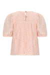Meisjes Tina Lace Top with puffed sleeve van NoNo in de kleur Pale Blush Pink in maat 134-140.