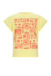 Meisjes Kate Tshirt S/SL with big back print van NoNo in de kleur Light Lemon in maat 134-140.