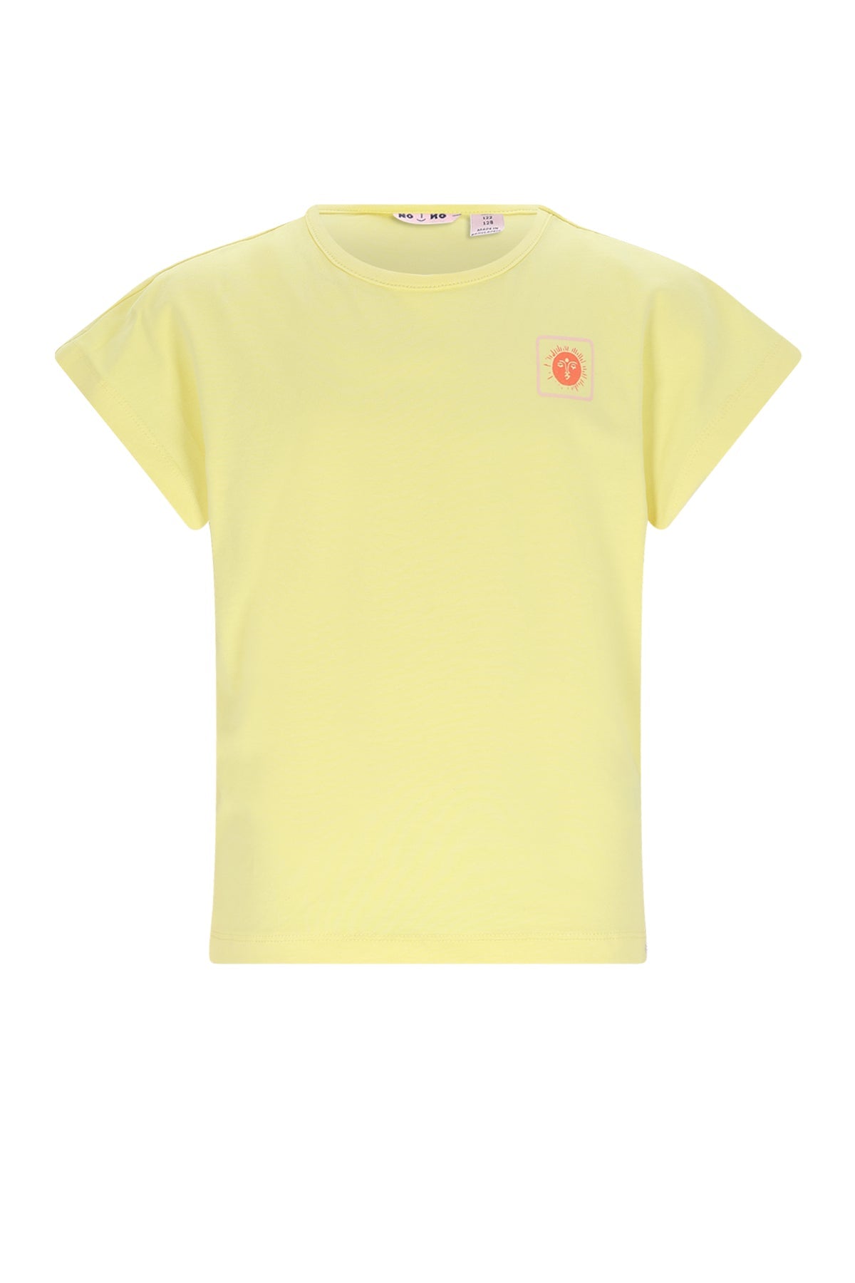 Meisjes Kate Tshirt S/SL with big back print van NoNo in de kleur Light Lemon in maat 134-140.