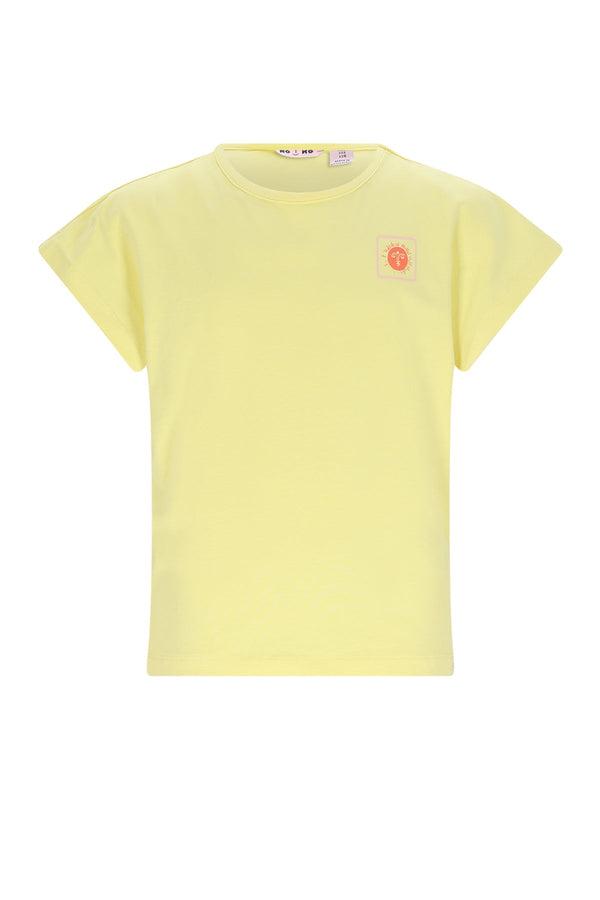 Meisjes Kate Tshirt S/SL with big back print van NoNo in de kleur Light Lemon in maat 134-140.