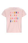 Meisjes Kase Tshirt S/SL with icecream print van NoNo in de kleur Pale Blush Pink in maat 134-140.