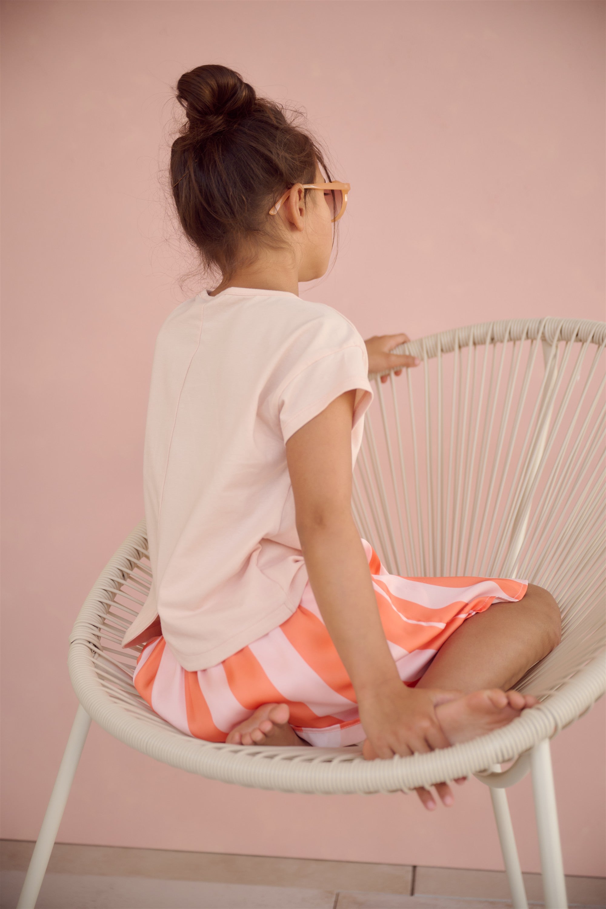 Meisjes Kase Tshirt S/SL with icecream print van NoNo in de kleur Pale Blush Pink in maat 134-140.