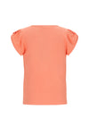 Meisjes Kapri RibJersey with fancy sleeve van NoNo in de kleur Orange Coral in maat 134-140.