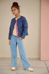 Meisjes Sue Light Weight Denim Palazzo with contrast seams van NoNo in de kleur Dream Blue in maat 134-140.