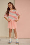 Meisjes Norah Plisse Skirt van NoNo in de kleur Pale Blush Pink in maat 134-140.