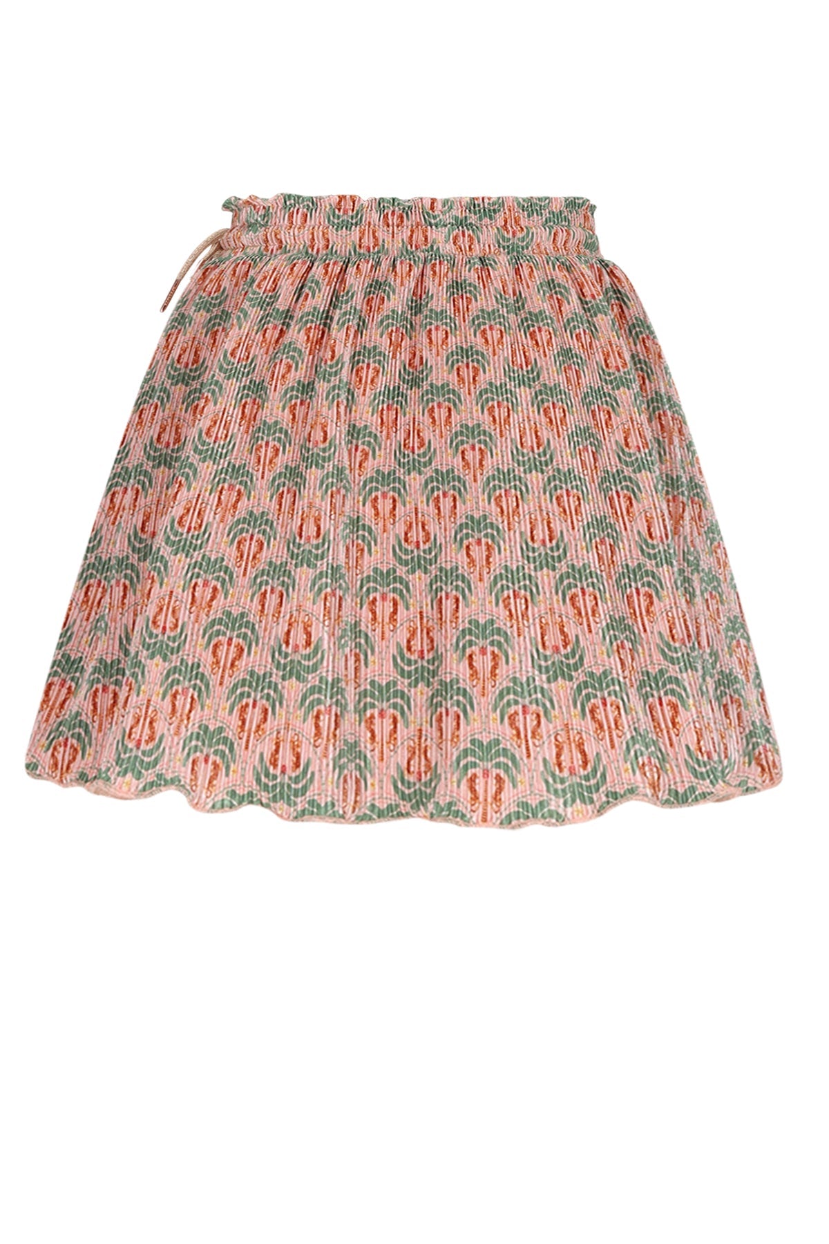 Meisjes Norah Printed Plisse Skirt van NoNo in de kleur Sage Green in maat 134-140.