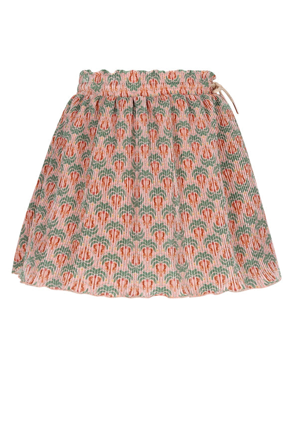 Meisjes Norah Printed Plisse Skirt van NoNo in de kleur Sage Green in maat 134-140.