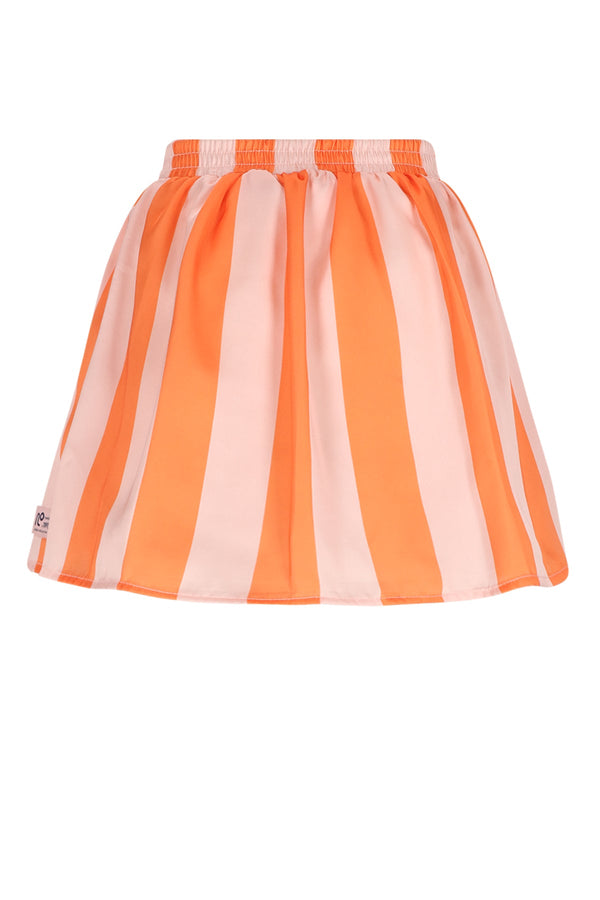 Meisjes Ninu Satin Blok Striped Skirt van NoNo in de kleur Juicy Orange in maat 134-140.