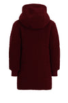 Meisjes Betty MidLong Reversible Winterjacket+heart keyhanger van NoNo in de kleur Bordeaux in maat 146-152.