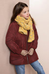 Meisjes Betty MidLong Reversible Winterjacket+heart keyhanger van NoNo in de kleur Bordeaux in maat 146-152.
