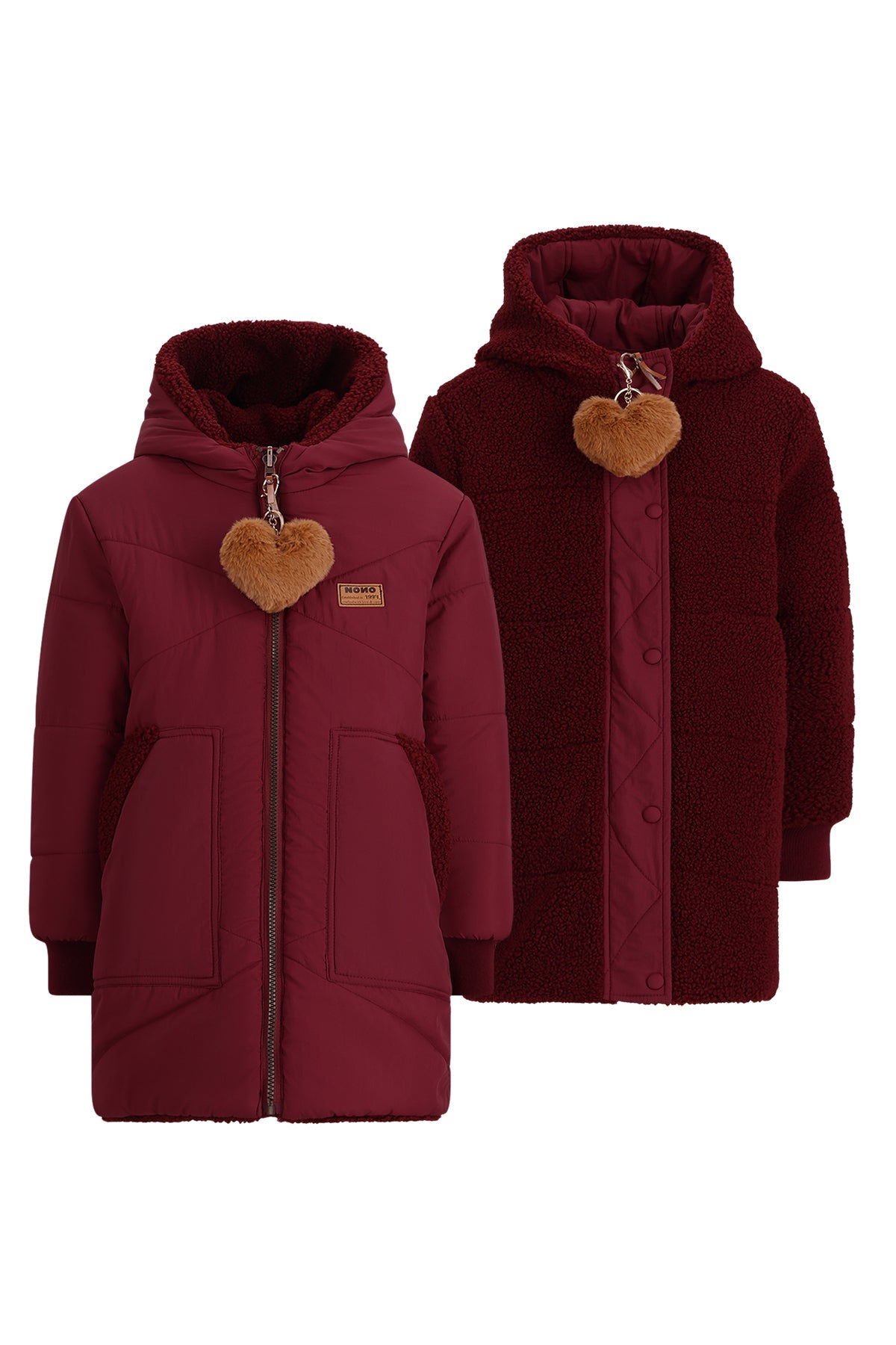 NoNo Betty MidLong Reversible Winterjacket+heart keyhanger
