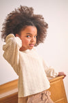 Meisjes Tinne Embroidered Flower Blouse van NoNo in de kleur Pearled Ivory in maat 134-140.