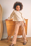 Meisjes Tinne Embroidered Flower Blouse van NoNo in de kleur Pearled Ivory in maat 134-140.