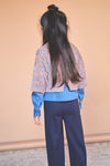 Meisjes Kaily Oversized Animal AOP Top van NoNo in de kleur Taupe in maat 134-140.