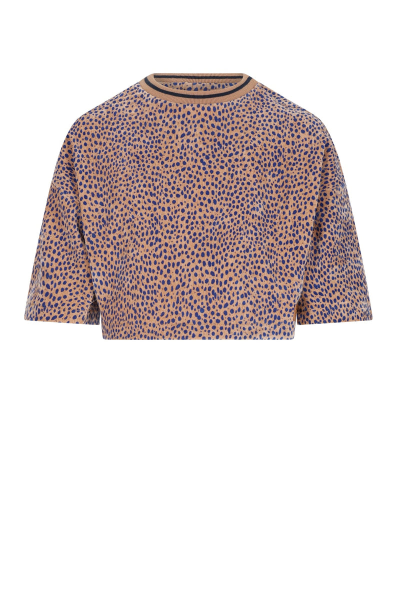 Meisjes Kaily Oversized Animal AOP Top van NoNo in de kleur Taupe in maat 134-140.