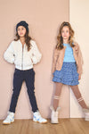 Meisjes Door Stretch Velvet Indoor Jacket van NoNo in de kleur Taupe in maat 134-140.
