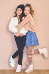 Meisjes Door Stretch Velvet Indoor Jacket van NoNo in de kleur Taupe in maat 134-140.
