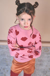 Meisjes Katie Jacquard BISOU Knitted Sweater van NoNo in de kleur Sunset Pink in maat 134-140.
