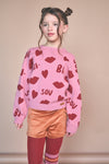 Meisjes Katie Jacquard BISOU Knitted Sweater van NoNo in de kleur Sunset Pink in maat 134-140.