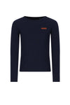 Meisjes Kyas Rib Jersey Top van NoNo in de kleur Navy Blazer in maat 134-140.