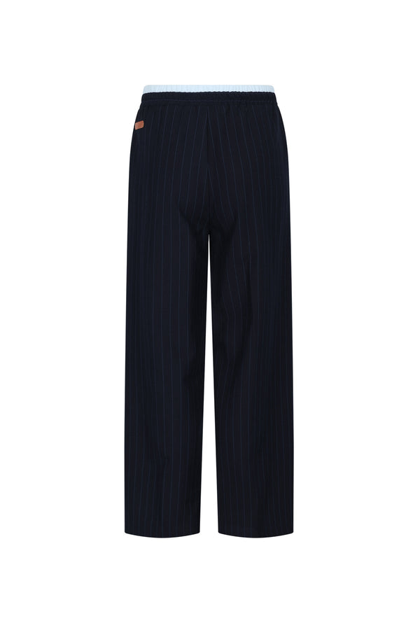 NoNo Sarah Pinstripe Pants with contrast waistband