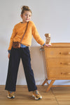 Meisjes Sarah Pinstripe Pants with contrast waistband van NoNo in de kleur Navy Blazer in maat 134-140.