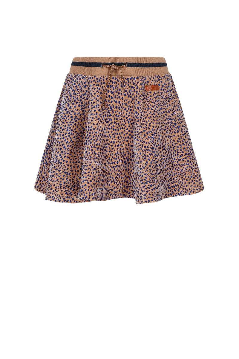 Meisjes Nacey Flared Velvet AOP skirt van NoNo in de kleur Taupe in maat 134-140.