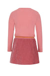Meisjes Moss Combi Dress with OUI embro van NoNo in de kleur Sunset Pink in maat 134-140.