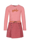 Meisjes Moss Combi Dress with OUI embro van NoNo in de kleur Sunset Pink in maat 134-140.